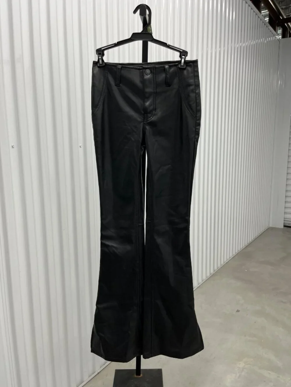 We The Free People‎ Level Up Faux Leather Slit Bootcut Pants Size 25